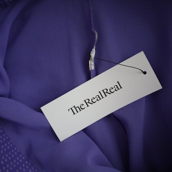 Emporio Armani Silk Lavender Micro Dot Ruffle Skirt - Picture 3 of 6